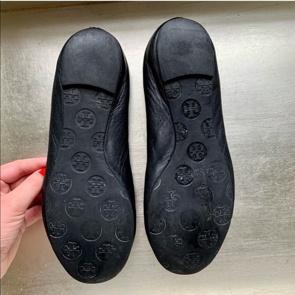 TORY BURCH medallion leather Reva ballet flats with logo - Picture 14 of 14